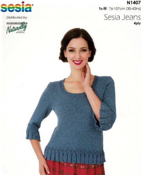 Sesia – Pattern N1407 – Ruffled Edge Sweater – 4ply | Yarning Place ...